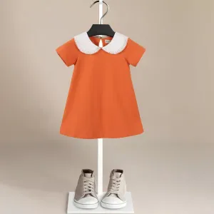 Summer White Collar Retro Girls' Dress