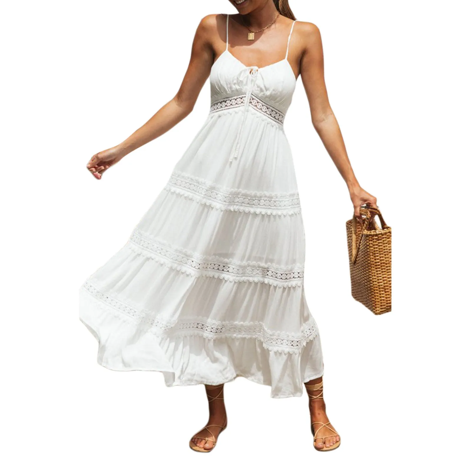 Summer White Dress For Woman Casual Beachwear Cover-ups Outfits