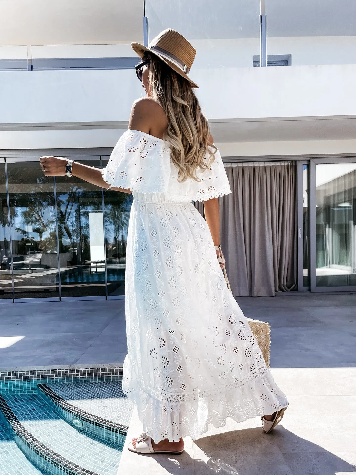 Summer White Dress For Woman Casual Beachwear Cover-ups Outfits