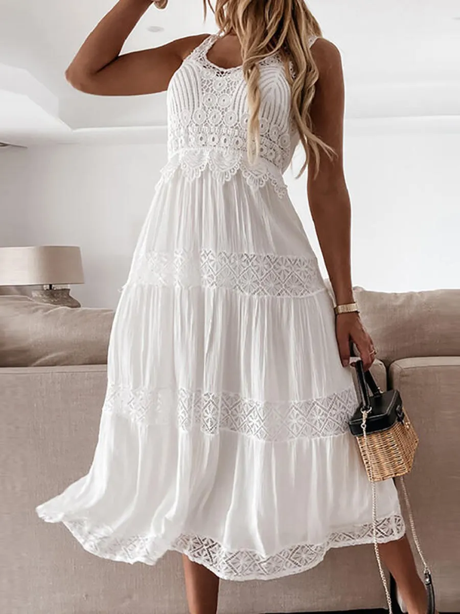 Summer White Dress For Woman Casual Beachwear Cover-ups Outfits