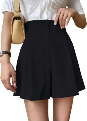 SweatyRocks Women's Wide Leg Shorts Pleated High Waisted Loose Casual Shorts