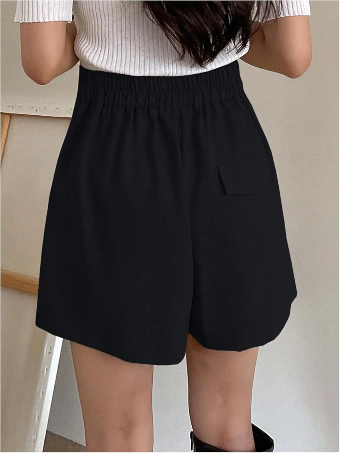SweatyRocks Women's Wide Leg Shorts Pleated High Waisted Loose Casual Shorts