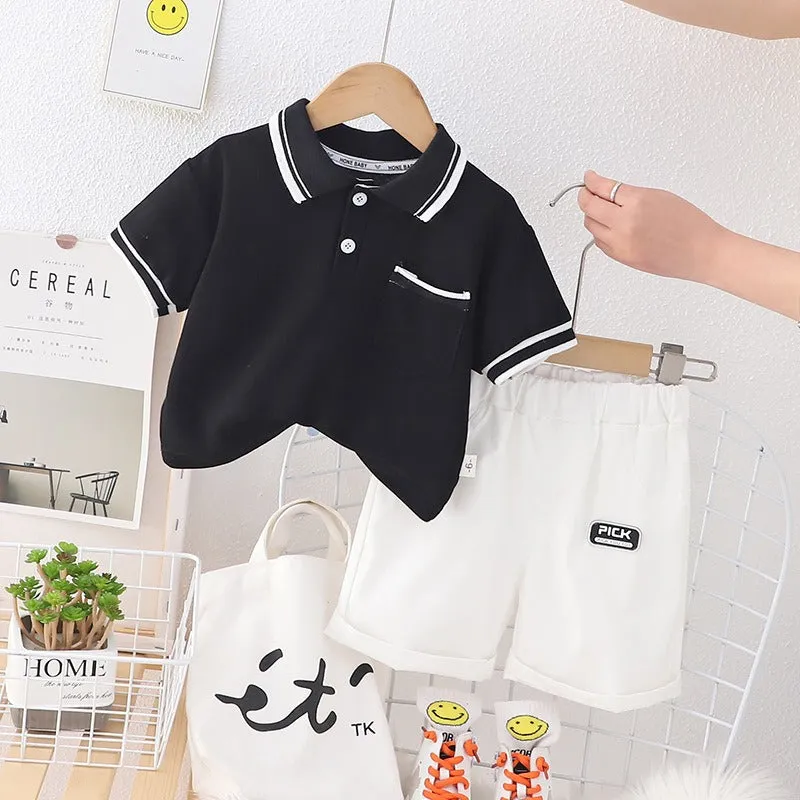 Toddler Boy Clothing Sets Classic Contrast Ensemble
