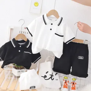 Toddler Boy Clothing Sets Classic Contrast Ensemble