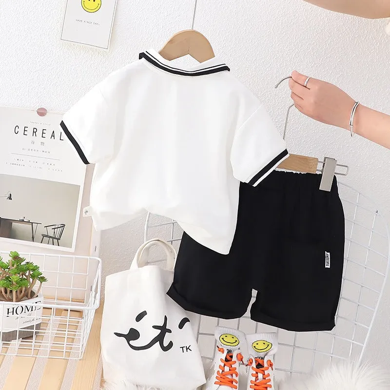 Toddler Boy Clothing Sets Classic Contrast Ensemble