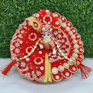 Valentine special full heavy and beautiful red dress for laddu gopal ji