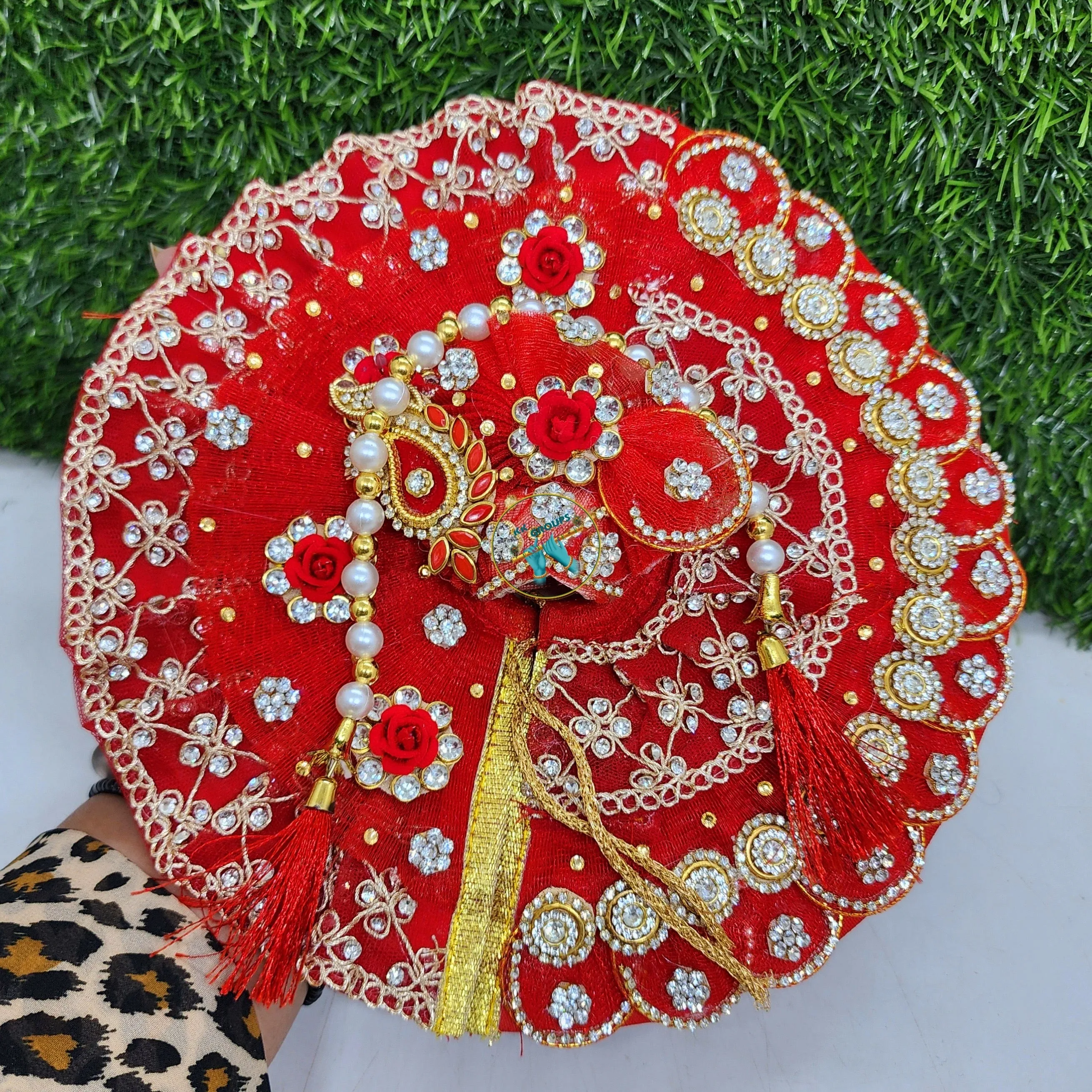 Valentine special full heavy and beautiful red dress for laddu gopal ji