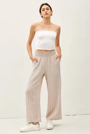 WARMER WEATHER PINSTRIPE GAUZE PANTS