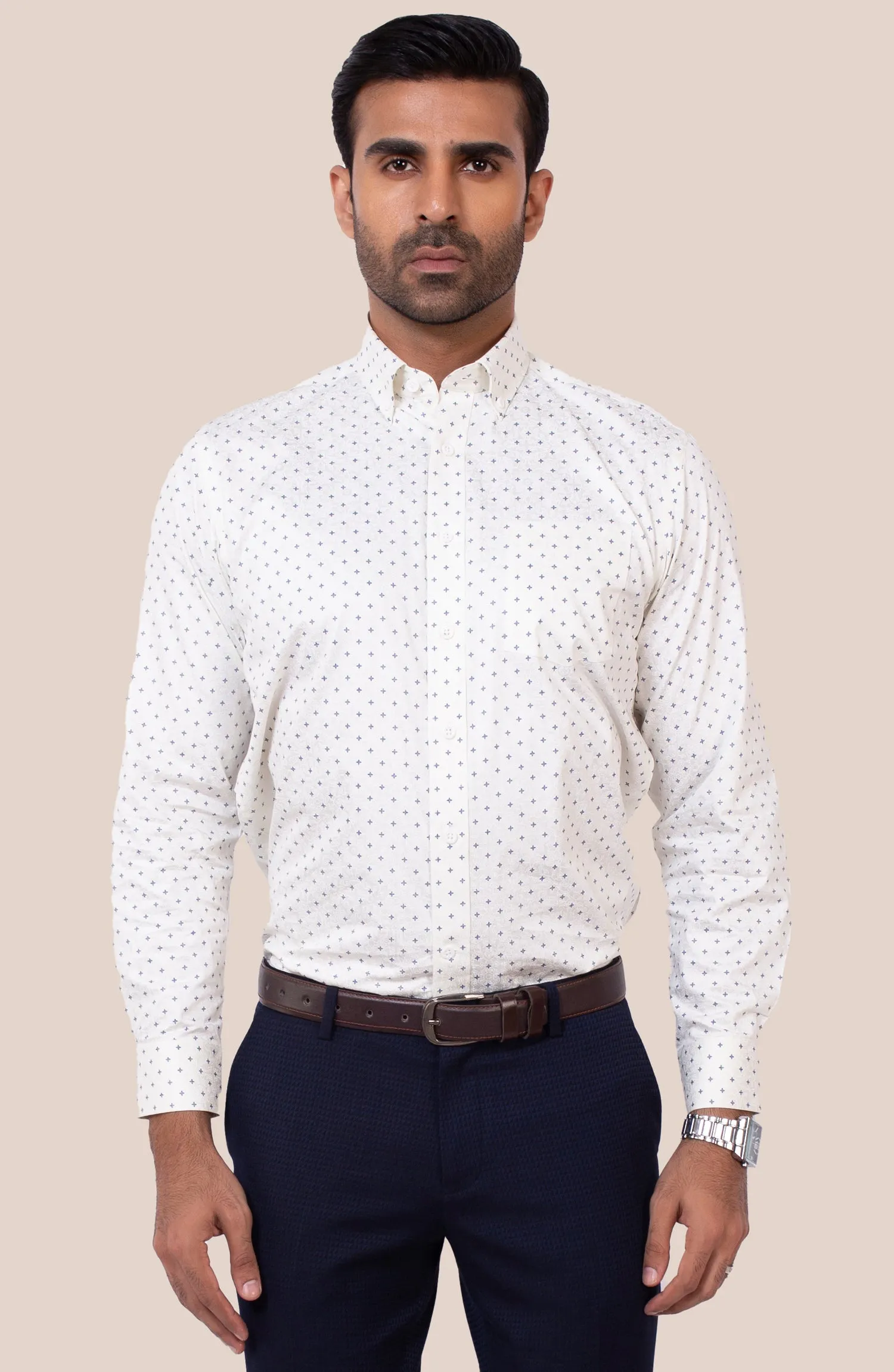 White Jacquard Shirt