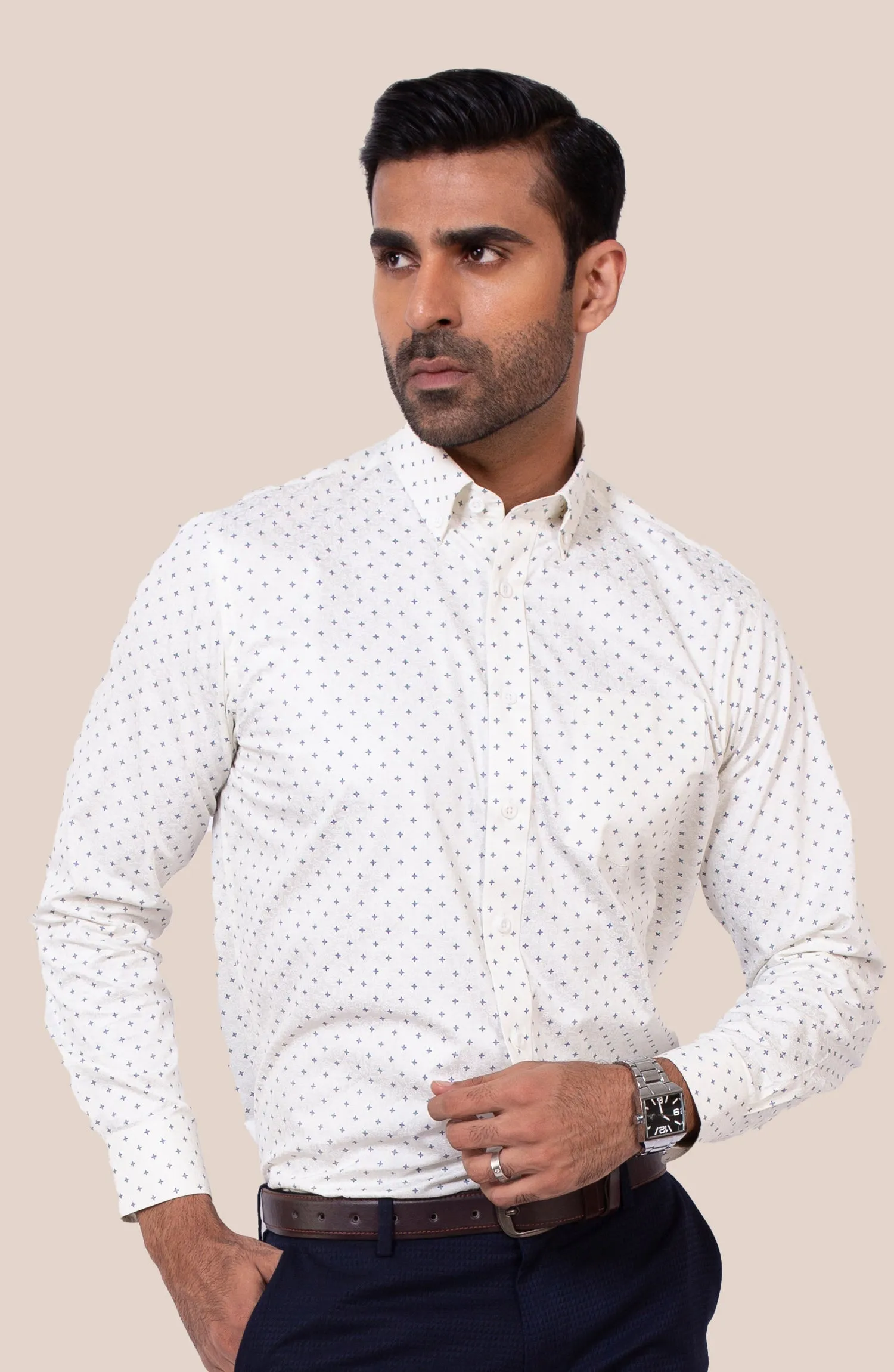 White Jacquard Shirt