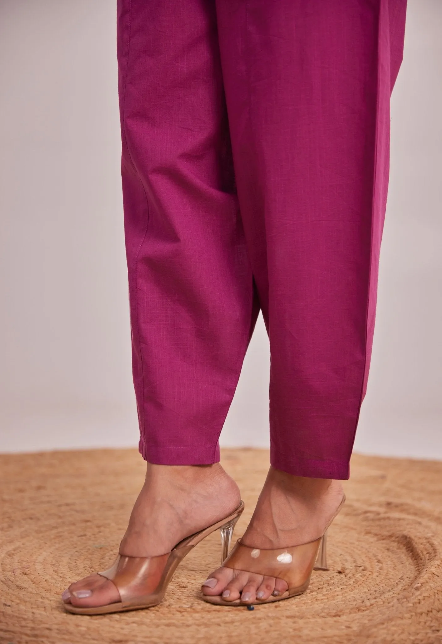 WINE EMBROIDERED CO-ORD SET LOOSE FIT
