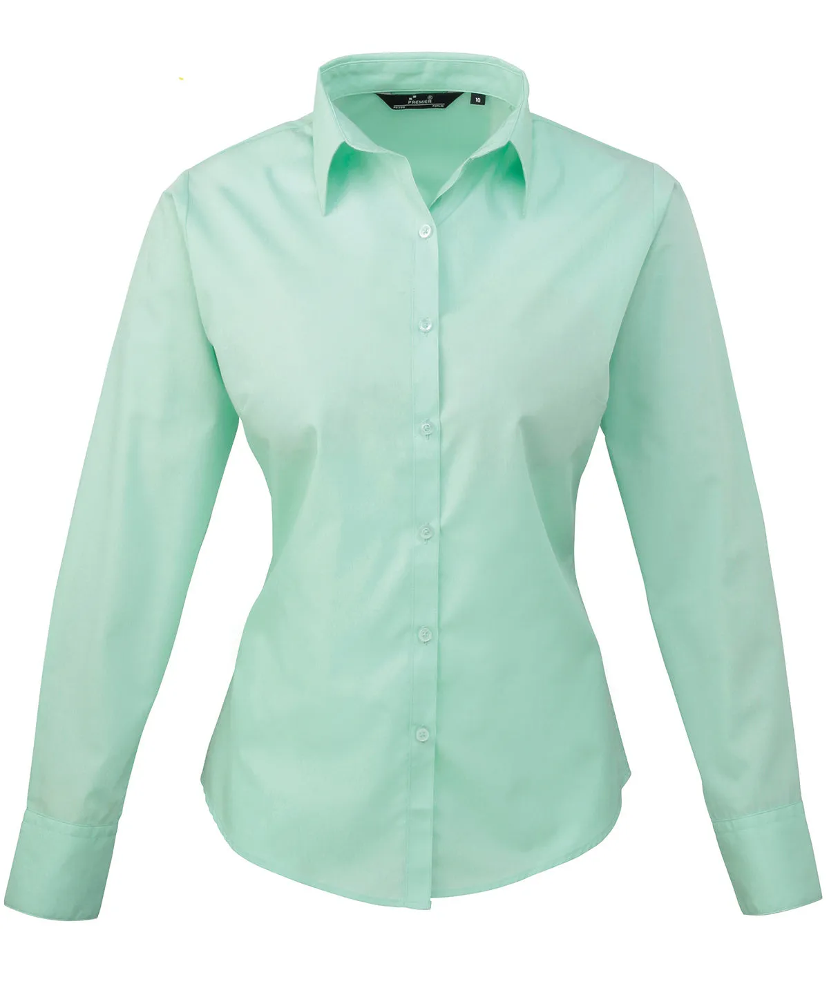 Womens poplin long sleeve blouse | Aqua