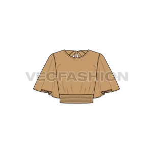 Women's Stylish Top with Flared Sleeve